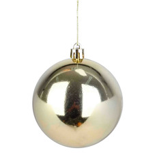 Imagem de BOLA NATALINA LISA METALIZADA DOURADA 8CM 2 PEÇAS EM PLÁSTICO - GRILLO - Grillo Ltda