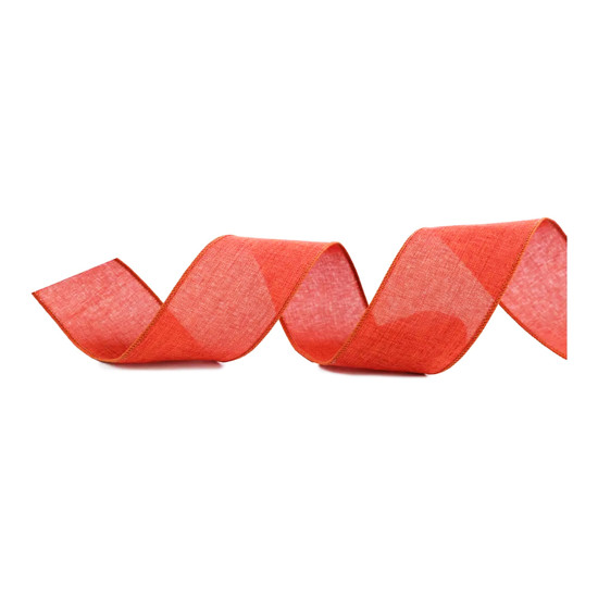 Imagem FITA ARAMADA DECORATIVA LARANJA EM POLIÉSTER 3,8CM X 9,14M - CROMUS