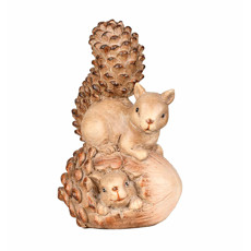 Imagem de ESQUILOS DECORATIVOS EM RESINA COR MADEIRA NATURAL 20CM - GRILLO - Grillo Ltda
