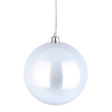Imagem de BOLA DE NATAL DECORATIVA BRANCO PEROLADO 10 DE PLÁSTICO - GRILLO  - Grillo Ltda