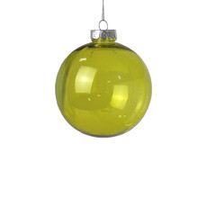 Imagem de BOLA DE NATAL DECORATIVA EM PLÁSTICO AMARELO PISTACHE TRANSPARENTE 10CM - GRILLO - Grillo Ltda