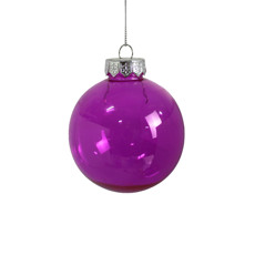 Imagem de CAIXA COM 3 BOLAS NATALINAS DECORATIVAS TRANSPARENTE ROSA EM PLÁSTICO 8CM - GRILLO - Grillo Ltda