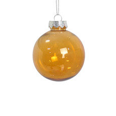 Imagem de BOX COM 3 BOLAS DE NATAL LARANJA DECORATIVAS EM PLÁSTICO 8CM - GRILLO - Grillo Ltda