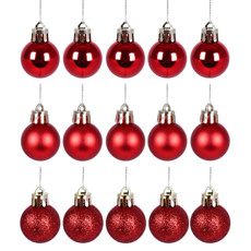 Imagem de BOLA NATALINA DECORATIVA VERMELHA 3CM 15 PEÇAS EM PVC - GRILLO - Grillo Ltda