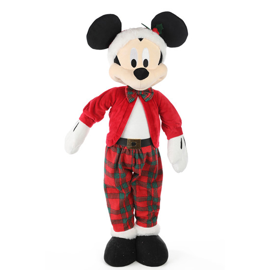 Imagem MICKEY NATALINO DECORATIVO COM GORRO E CALÇA XADREZ EM POLIÉSTER 55X23X21CM - CROMUS