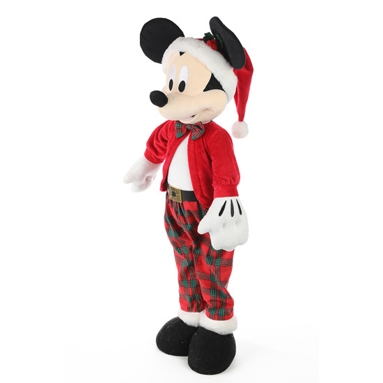 Imagem MICKEY NATALINO DECORATIVO COM GORRO E CALÇA XADREZ EM POLIÉSTER 55X23X21CM - CROMUS