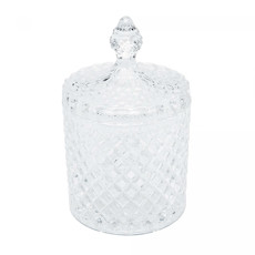 Imagem de POTICHE DECORATIVO DE CRISTAL COM TAMPA LITT 17X10,5X10,5CM - WOLFF - Rojemac Impotacao E Exportacao Ltda