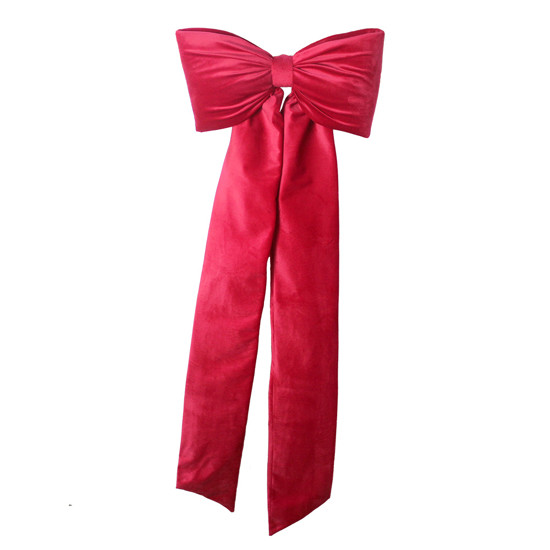Imagem LAÇO PRONTO VERMELHO AVELUDADO CRISTAL 59X37X150CM - ATELLIÊ BELLAS FITTAS