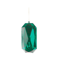 Imagem de ENFEITE DECORATIVO PARA ÁRVORE DE NATAL FORMATO JÓIA VERDE EM PLÁSTICO - CROMUS - Cromus Embalagens Ind E Com Ltda