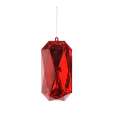 Imagem de ENFEITE DECORATIVO PARA ÁRVORE DE NATAL FORMATO JÓIA VERMELHA EM PLÁSTICO - CROMUS - Cromus Embalagens Ind E Com Ltda
