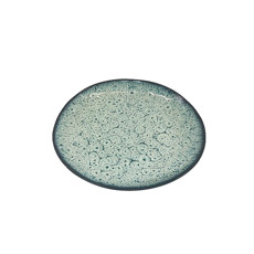 Imagem de CONJUNTO 6 PRATOS RASOS EM PORCELANA VERDE E PRETO 27CM - CROSS - Cross Comercial Ltda