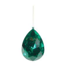 Imagem de ENFEITE DE PENDURAR PARA ÁRVORE DE NATAL FORMATO JÓIA VERDE EM PLÁSTICO - CROMUS - Cromus Embalagens Ind E Com Ltda