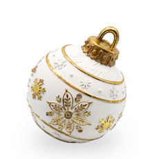 Imagem de BOLA BRANCA DECORATIVA COM LED 20X20X20CM- TOKDACASA - Cromus Embalagens Ind E Com Ltda