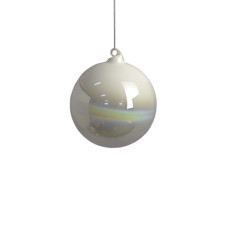 Imagem de BOLA NATALINA  BRANCA DECORATIVA EM VIDRO 12CM - GRILLO - Grillo Ltda