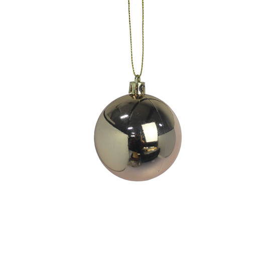 Imagem BOLA NATALINA CHAMPAGNE DECORATIVA METALIZADA 6CM DE PLÁSTICO 3 PEÇAS - GRILLO