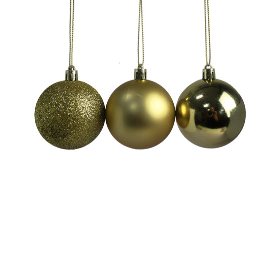 Imagem BOLA NATALINA DECORATIVA DOURADA 6CM EM PVC 9 PEÇAS - GRILLO