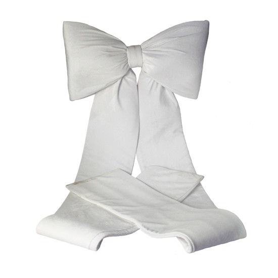 Imagem LAÇO BRANCO PRONTO DECORATIVO BRANCO AVELUDADO 180X50X20CM - GRILLO