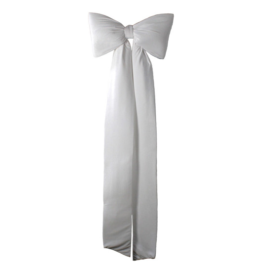 Imagem LAÇO BRANCO PRONTO DECORATIVO BRANCO AVELUDADO 180X50X20CM - GRILLO