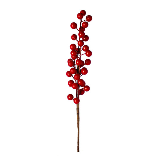 Imagem HASTE DECORATIVA DE BERRIES VERMELHAS DE ISOPOR E PLÁSTICO 39X10X10CM - CROMUS