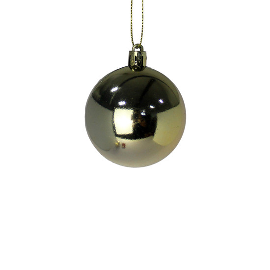 Imagem BOLA DE NATAL DECORATIVA DOURADA METALIZADA DE PLÁSTICO 6CM 3 UND - GRILLO