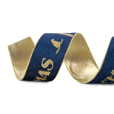 Imagem de FITA ARAMADA DECORATIVA AZUL ESCURO AVELUDADA HOGWARTS CHRISTMAS 10CM X 4,57M - CROMUS - GRILLO 973 - Cromus Embalagens Ind E Com Ltda