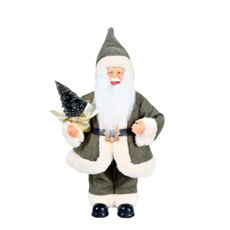 Imagem de PAPAI NOEL DECORATIVO DE ROUPA VERDE EM PLÁSTICO E POLIÉSTER 30X20X10CM - GRILLO - Grillo Ltda