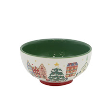 Imagem de BOWL CASINHAS NATALINAS EM CERÂMICA 8X15X15CM - TOKDACASA - Cromus Embalagens Ind E Com Ltda