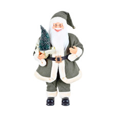 Imagem de PAPAI NOEL DECORATIVO DE ROUPA VERDE EM PLÁSTICO E POLIÉSTER 60X33X21CM - GRILLO - Grillo Ltda
