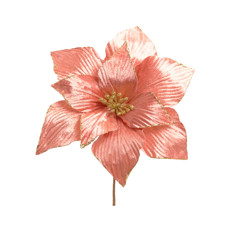Imagem de HASTE DECORATIVA DE POINSÉTIA ROSA OLD EM PLÁSTICO 31X29CM - CROMUS - Cromus Embalagens Ind E Com Ltda