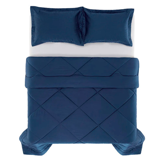 Imagem EDREDOM QUEEN 300 FIOS GRASSO 100% ALGODÃO AZUL SICILIANO - TRUSSARDI