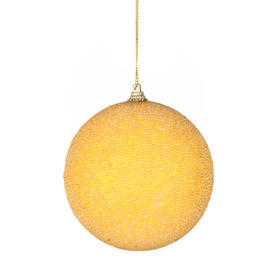 Imagem BOLA DE NATAL DECORATIVA AMARELA DE PVC 10CM 3 UNIDADES - GRILLO