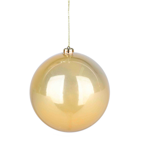 Imagem BOLA NATALINA DECORATIVA PEROLADA DOURADA DE PLÁSTICO 20CM - GRILLO