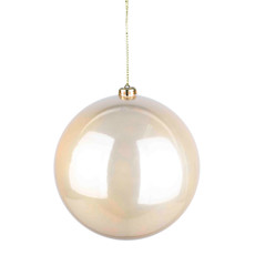 Imagem de BOLA NATALINA DECORATIVA PEROLADA CHAMPAGNE DE PLÁSTICO 20CM - GRILLO - Grillo Ltda