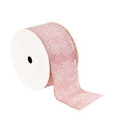 Imagem de FITA ARAMADA EM CETIM VERMELHO CLARO COM BOLINHAS BRANCAS 6,3CM X 9,14M - GRILLO - Grillo Ltda