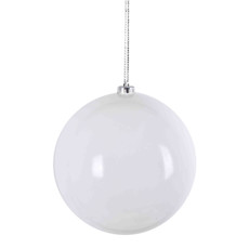 Imagem de BOLA NATALINA BRANCA METALIZADA DE PLÁSTICO 20CM - GRILLO - Grillo Ltda