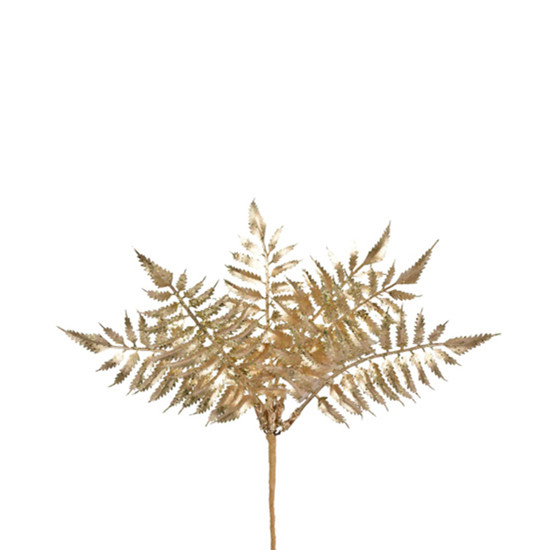 Imagem PICK DECORATIVO DE SAMAMBAIA MATTE DOURADA DE PLÁSTICO 20X22CM - GRILLO