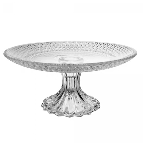 Imagem PRATO PARA BOLO COM PÉ DE CRISTAL ROMAN 25X25X12CM – LYOR