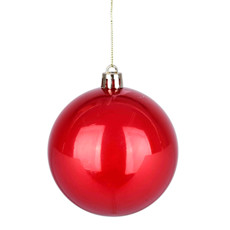 Imagem de BOLA NATALINA VERMELHA PEROLADA 8CM DE PLÁSTICO 2UND - GRILLO - Grillo Ltda