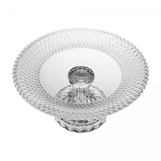 Imagem PRATO PARA BOLO COM PÉ DE CRISTAL ROMAN 25X25X12CM – LYOR