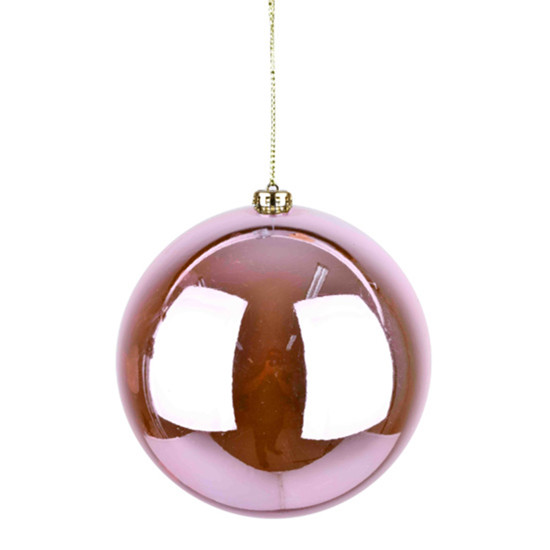 Imagem BOLA NATALINA ROSA CLARO METALIZADA DE PLÁSTICO 20CM - GRILLO