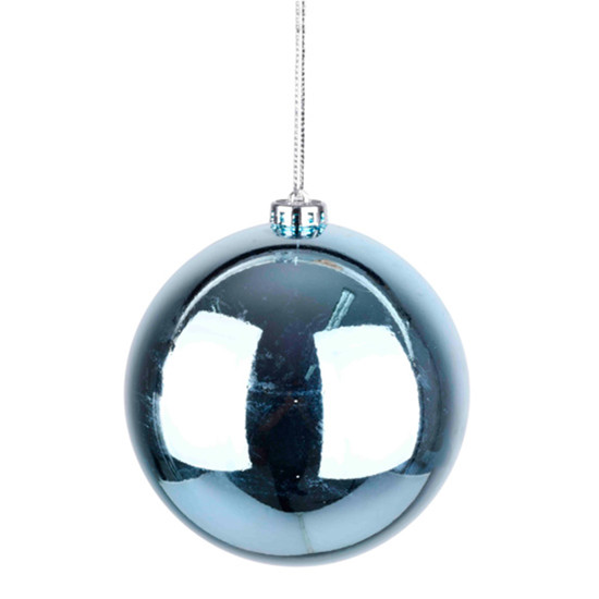 Imagem BOLA NATALINA AZUL CLARO METALIZADA DE PLÁSTICO 15CM - GRILLO