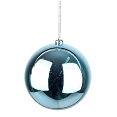 Imagem de BOLA NATALINA AZUL CLARO METALIZADA DE PLÁSTICO 20CM - GRILLO - Grillo Ltda