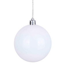 Imagem de BOLA NATALINA BRANCA METALIZADA DE PLÁSTICO 2UND 8CM - GRILLO - Grillo Ltda