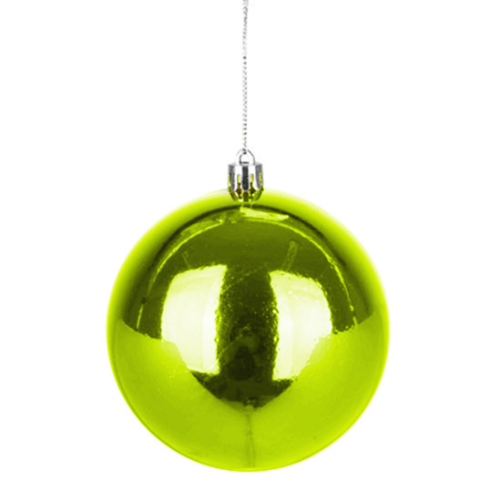 Imagem BOLA NATALINA VERDE MENTA METALIZADA DE PLÁSTICO 10CM - GRILLO