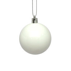 Imagem de BOLA NATALINA BRANCA METALIZADA DE PLÁSTICO 3UND 6CM - GRILLO - Grillo Ltda