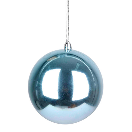 Imagem BOLA NATALINA AZUL CLARO METALIZADA DE PLÁSTICO 12CM - GRILLO