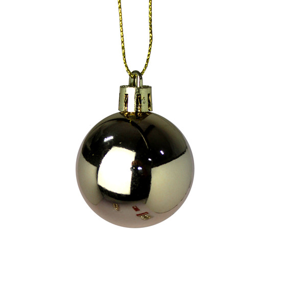 Imagem JOGO DE 6 BOLAS DE NATAL CHAMPAGNE METALIZADAS DE PLÁSTICO 4CM - GRILLO