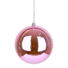 Imagem de BOLA NATALINA ROSA CLARO METALIZADA DE PLÁSTICO 15CM - GRILLO - Grillo Ltda