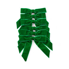 Imagem de CONJUNTO 6 LAÇOS PRONTOS DE VELUDO VERDE EM POLIÉSTER 14X12CM - CROMUS - Cromus Embalagens Ind E Com Ltda