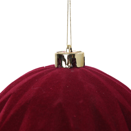 Imagem BOLA NATALINA DECORATIVA VINHO DE PLÁSTICO AVELUDADO 15CM - CROMUS